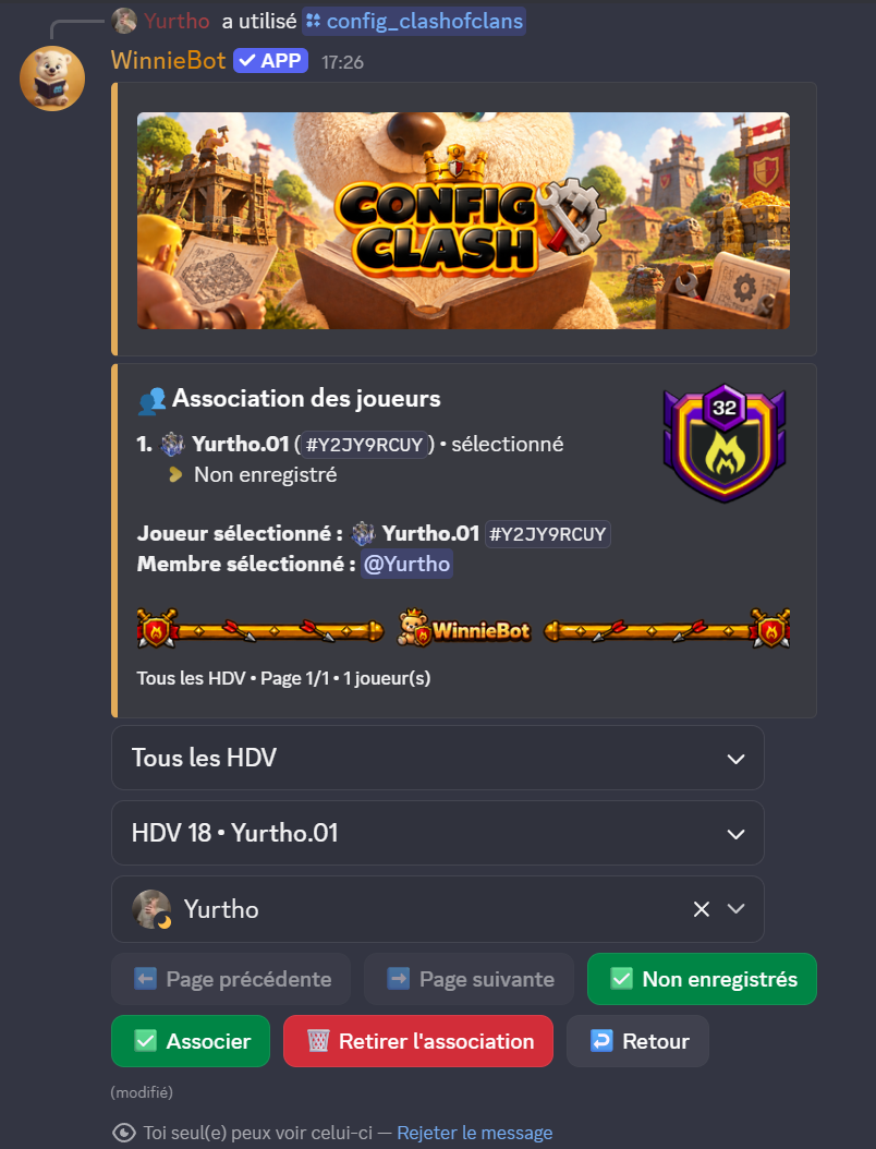 Associer le joueur